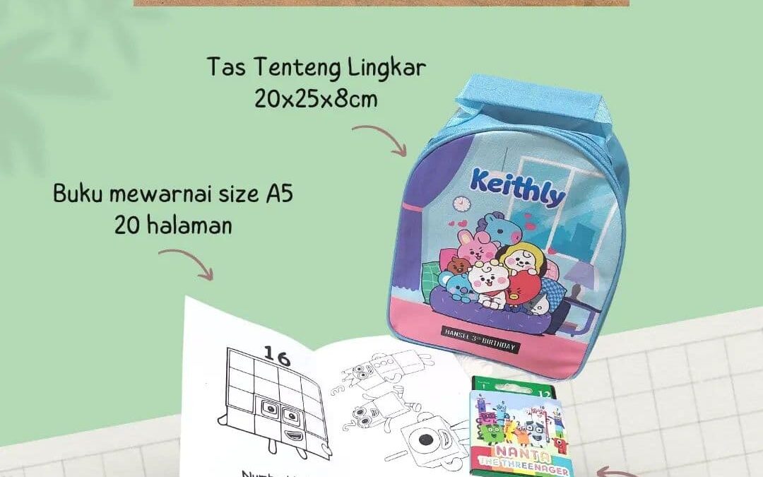 MIN ORDER 12PC SAJA Anak-anak pasti happy nih kalau terima souvenir seperti ini..Tasnya masih bisa di isi dengan snack juga 🤩Ada Coloring set juga untuk aktivitas anak-anak dirumah..Apalagi sebentar lagi liburan sekolah ya..Mimin bisikin ya!Ini 1 paket dibawah 50.000 loh! 🤩Cussss order deh! 🤭Yuk segera hubungin mimin yah!——————GOTCHA! – since 2009Menerima custom souvenir..Bisa untuk ulang tahun, manyue, aqiqah, khitanan, perpisahan, gathering, dan untuk merchandise perusahaan… Harga Terjangkau Kualitas Terbaik Proses Ontime Termasuk Packaging Desain Custom Pengiriman ke seluruh Indonesia..Katalog Harga : cek di IG Shop / Katalog WA Order :WA : 085733405030(Link on bio).#mugcustom #mugsurabaya #hampersurabaya #souvenirmug #souvenirsurabaya #cetakmug #jualmug #manyue #hampermug #mugbirthday #souvenirbirthday #souvenirultah #tasultah #personalizedmug #customtumbler #goodiebagmurah #gotchaku #goodiebag #tasgoodiebag #goodiebagulangtahun #printingmug #supplymug #mugkeren #aqiqah #goodiebagmanyue #goodiebag #handukbordir #customsouvenir —————————————————————————Thank you! Happy shopping Have a nice day#keithlyhampergotcha#drawingsetgotcha