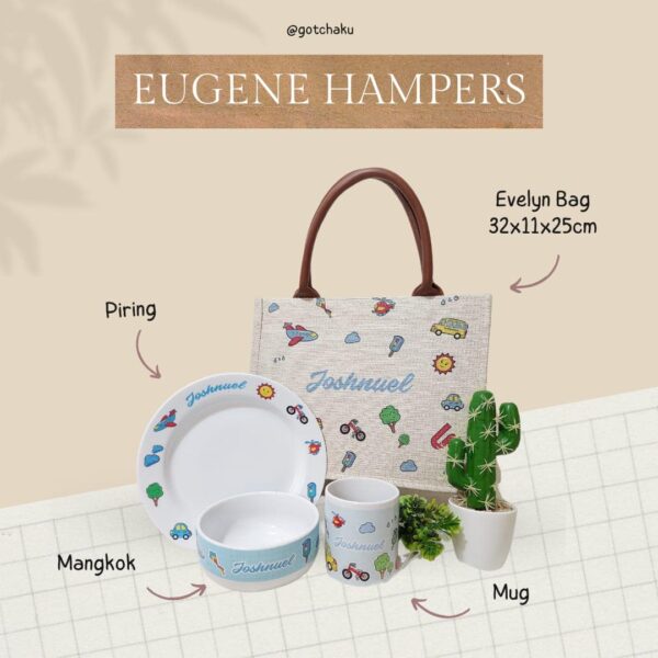 Eugene Hampers Set Tas isi Piring Mangkok Mug